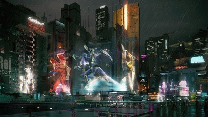 4K炫酷赛博朋克机甲城市