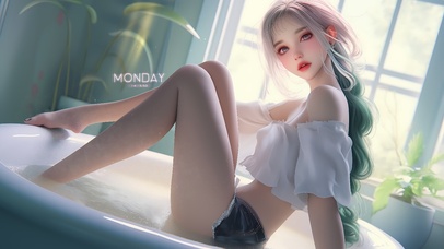 绿色小清新女孩