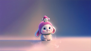 可爱兔子 4K 萌萌的