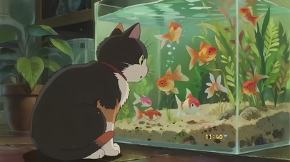 好奇猫咪水族馆