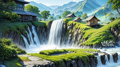 4K山中瀑布小屋