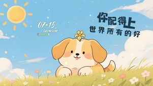 卡通狗狗治愈桌面