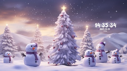 唯美雪景圣诞树