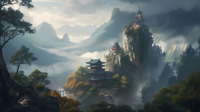 4K白云清新大山