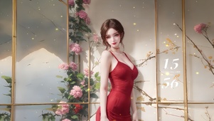 红色晚礼服