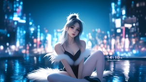 湖面芭蕾女孩