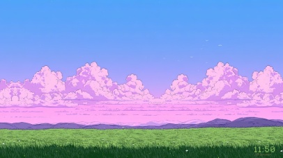 稻田舒缓的云朵