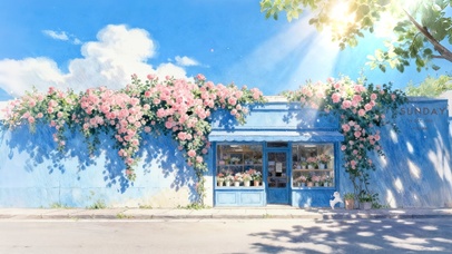 唯美午后阳光花店