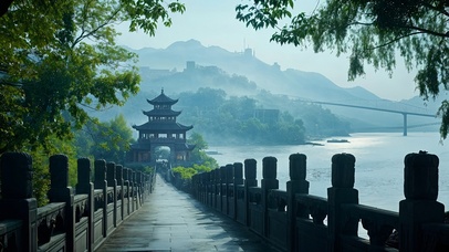 河岸石桥