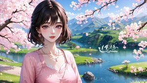 4k桃花女孩