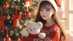 圣诞节装扮女孩