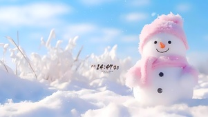 4k可爱小雪人