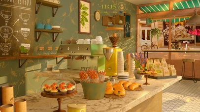 冬天热乎乎面包咖啡店