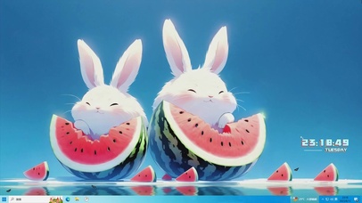 清新主题 好吃的小兔