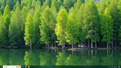 晨光松林镜湖主题