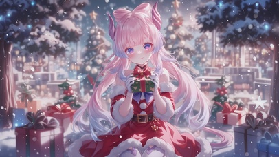 新年惊喜-可爱粉发女孩