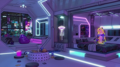 4k赛博朋克炫酷科技房间