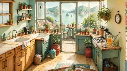 温馨的厨房一角