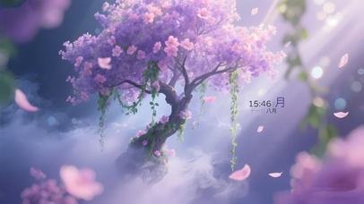 4K梦幻紫色樱花