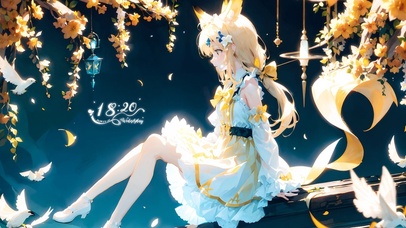 星空树下狐耳少女