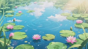 4K 夏日荷花池
