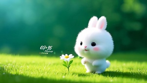 小萌兔的春天小花开花了