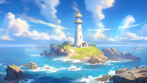 唯美海岛灯塔