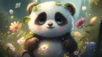 可爱花园熊猫