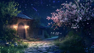 夜晚乡间小路