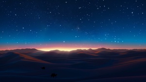 沙漠夜空日出