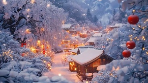 唯美雪景小镇