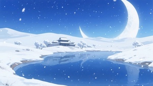 雪中月牙泉