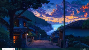 夕阳下的小镇