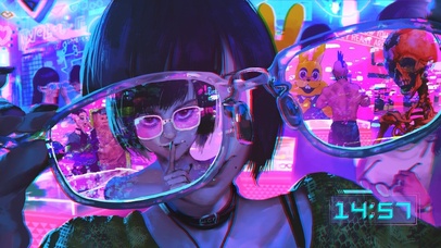 炫酷赛博风眼镜女孩