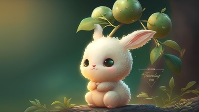 橘子树下可爱萌宠