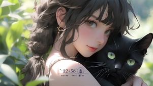 少女和黑猫