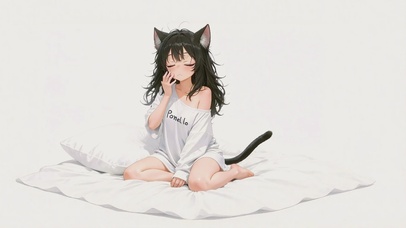 猫耳少女的慵懒清晨