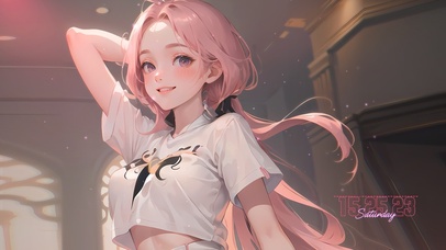 清新粉发少女