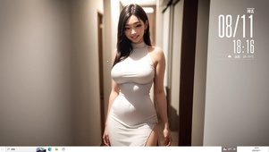 白色连衣裙御姐 黑长直美少女