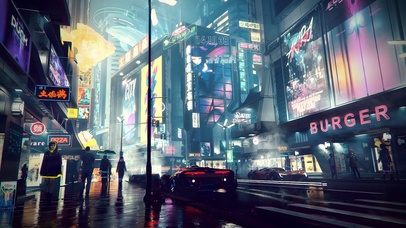 赛博朋克城市街道