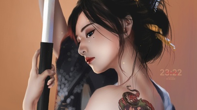 帅气艺青武士女神