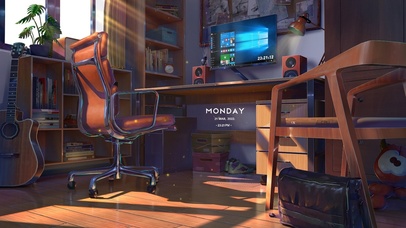 4k治愈电脑房间