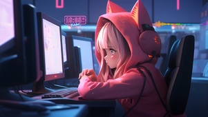 4K清纯电竞猫耳女孩