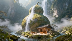 葫芦山下的古风小屋