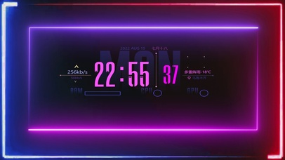 炫彩几何正方形时钟