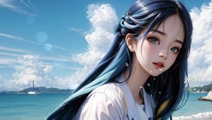 海边清纯少女