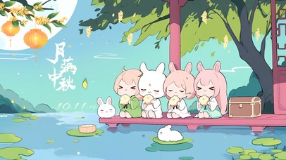 中秋节月兔宝宝