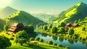 绿色湖水森林