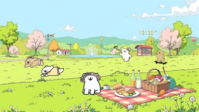 线条小狗的休闲假日