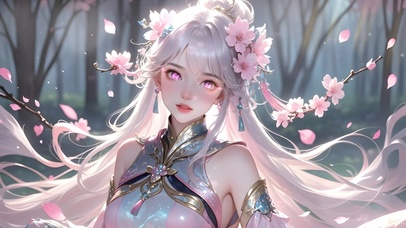 樱花树下的女孩